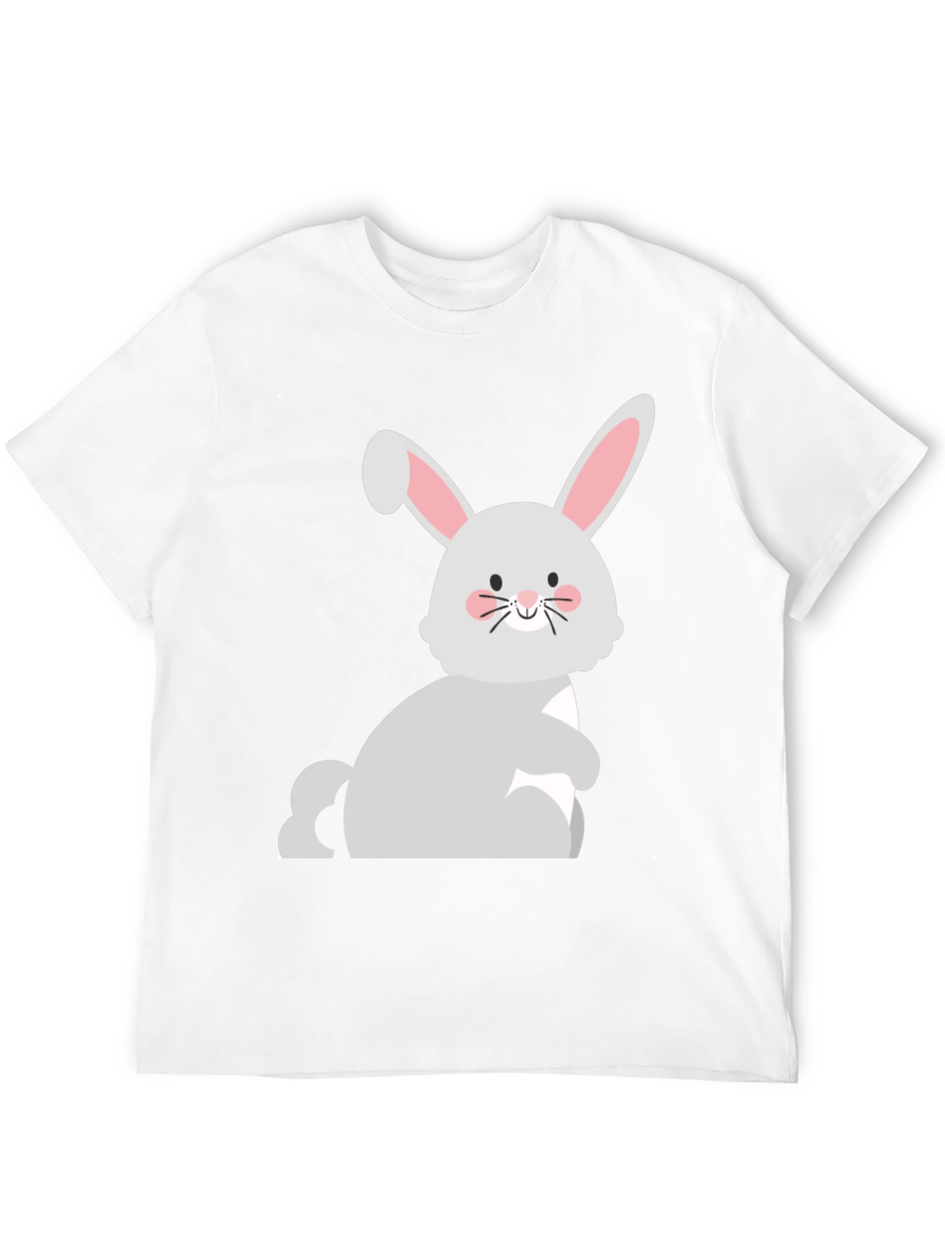 Cute Easter Bunny Graphic Black T-Shirt