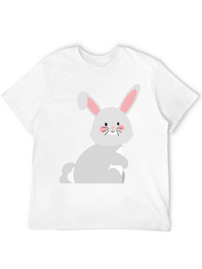 Cute Easter Bunny Graphic Black T-Shirt