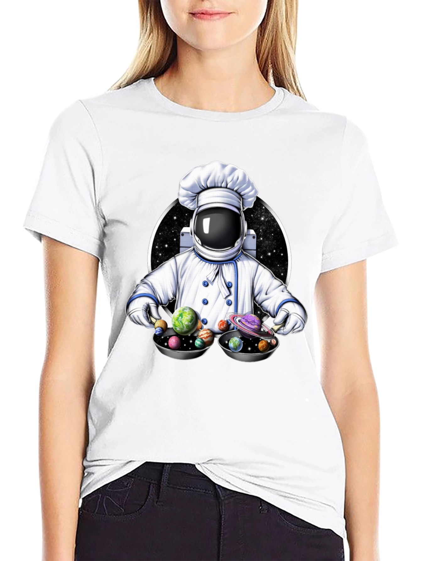 Cosmic Chef T-Shirt - Spaceman Planetary Dish