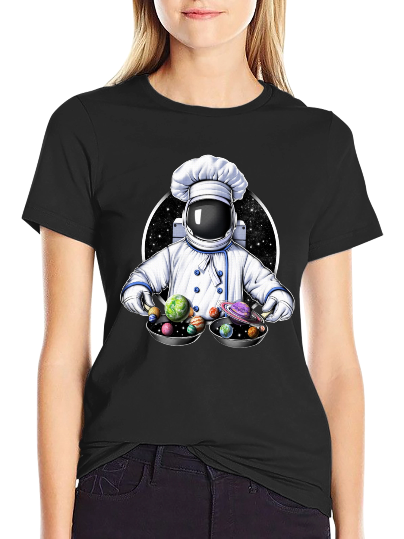 Cosmic Chef T-Shirt - Spaceman Planetary Dish