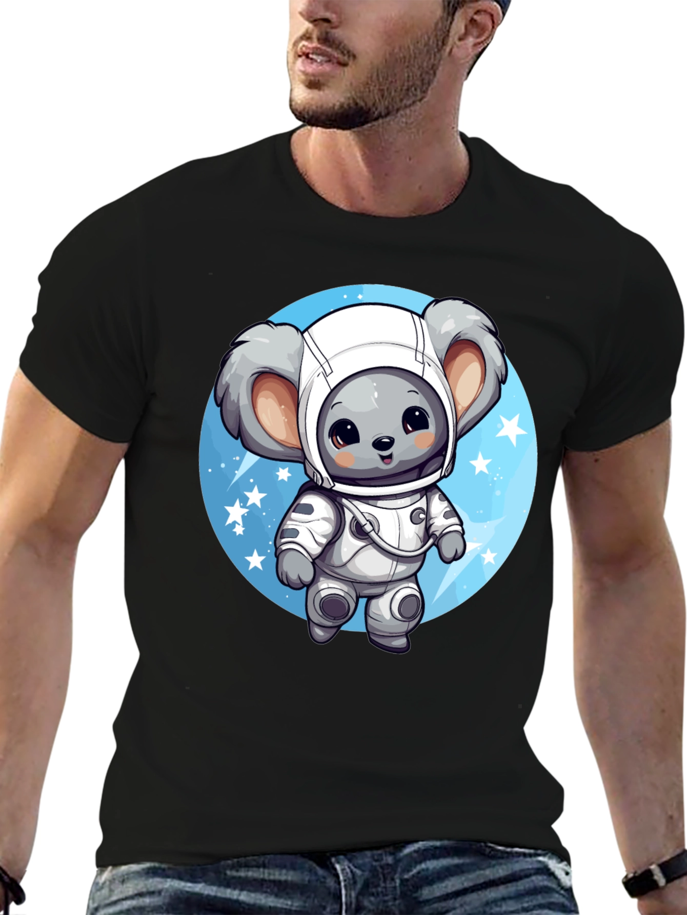 Koala Astronaut Graphic Tee - Black