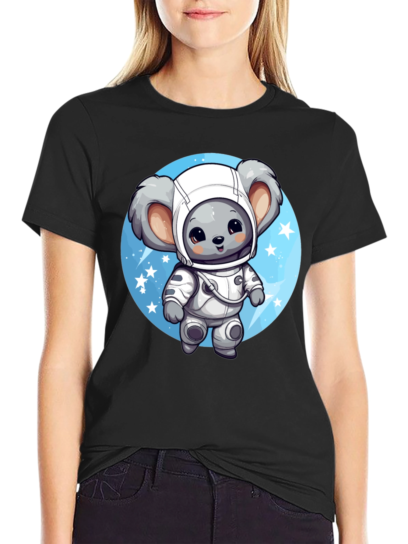 Koala Astronaut Graphic Tee - Black