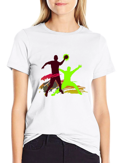 Handball Graphic T-Shirt - Black Cotton Tee