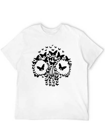 Butterfly Skull Graphic Tee - Dark and Edgy Style