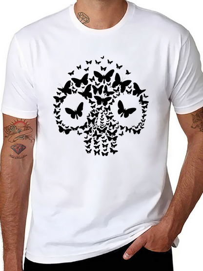 Butterfly Skull Graphic Tee - Dark and Edgy Style