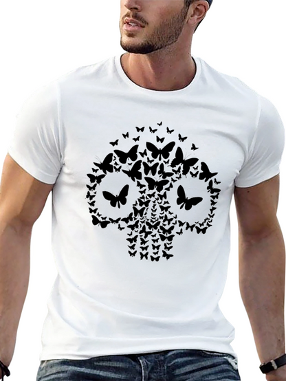 Butterfly Skull Graphic Tee - Dark and Edgy Style