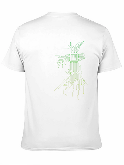 Tech Tree Black T-Shirt - Modern Circuit Board Design