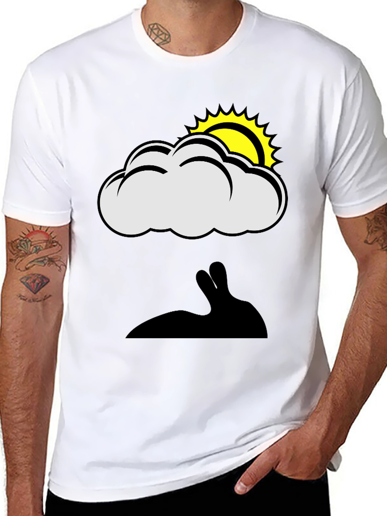 Cloud & Sun Bunny Shadow Graphic Tee