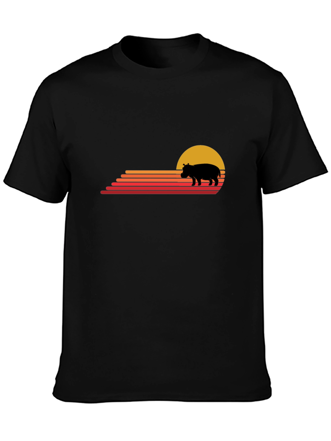 Retro Sunset Hippo Graphic Tee