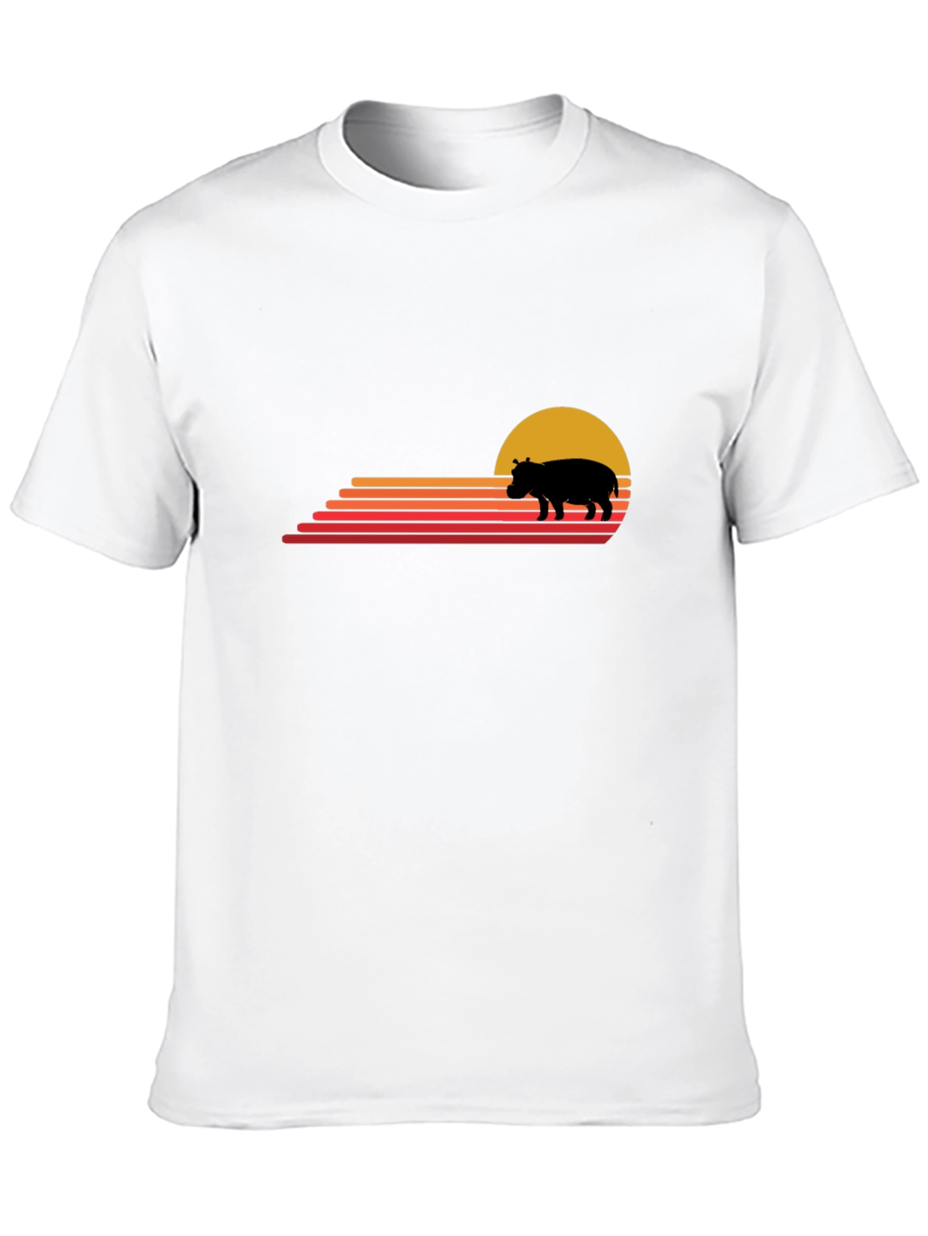 Retro Sunset Hippo Graphic Tee