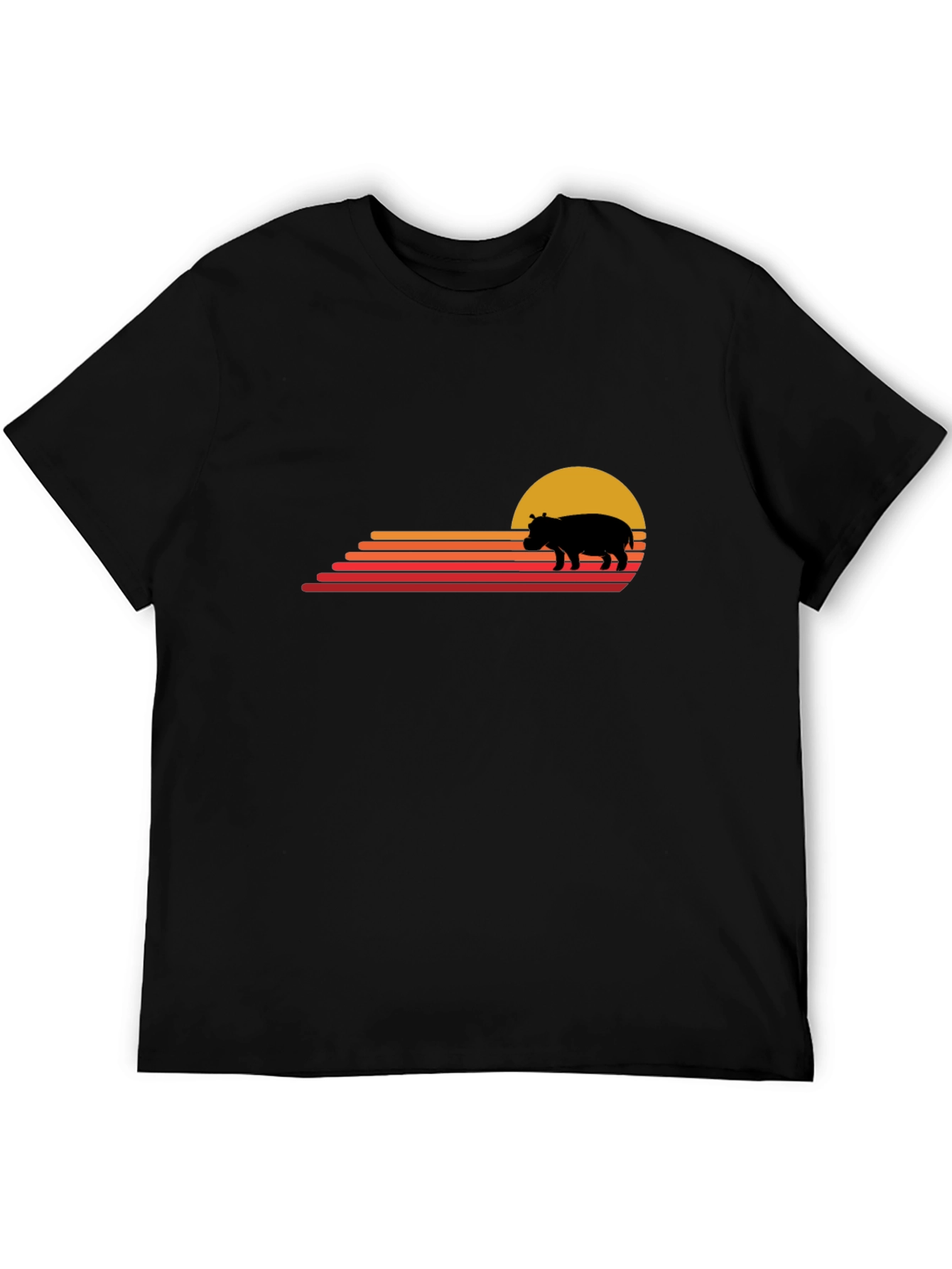 Retro Sunset Hippo Graphic Tee