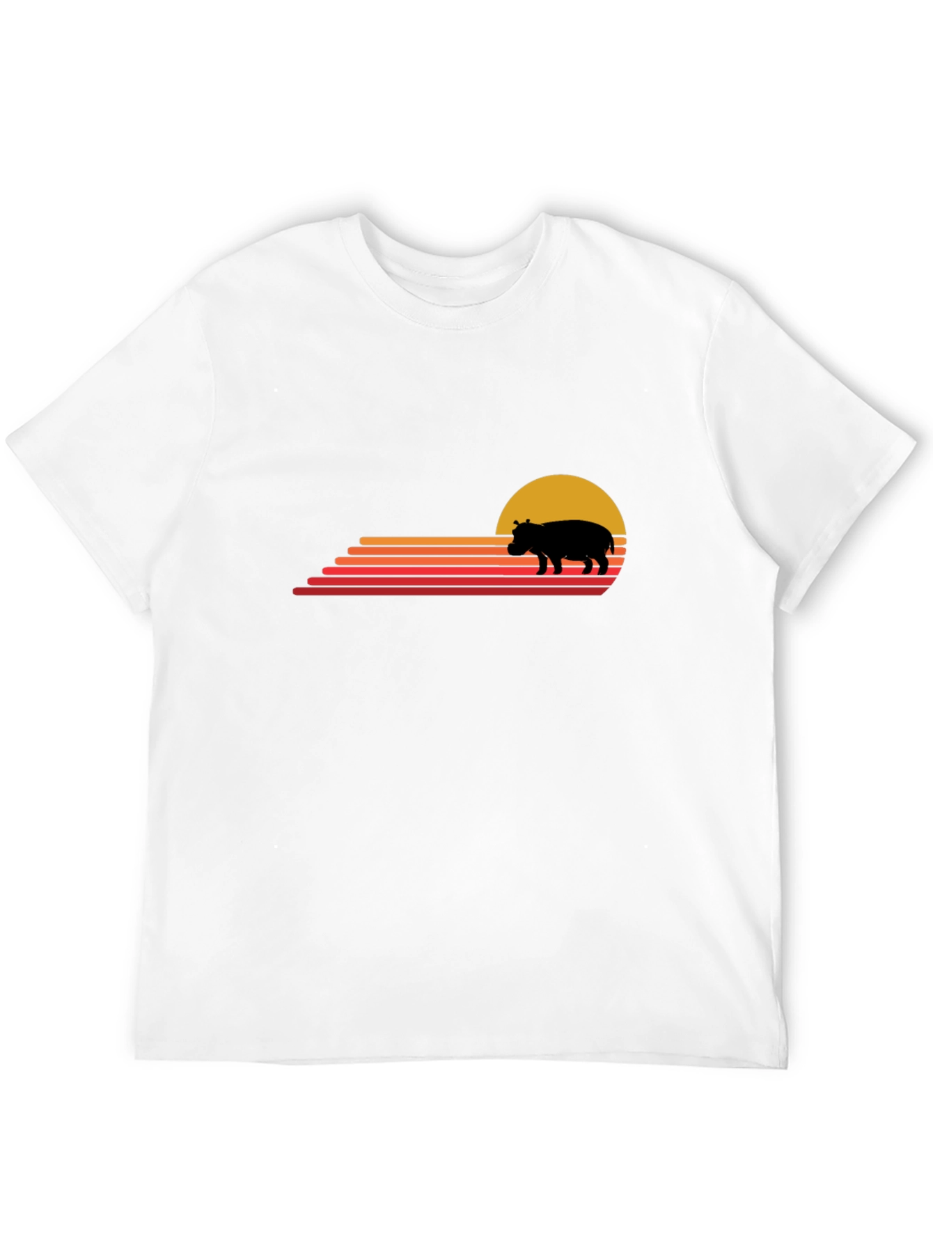 Retro Sunset Hippo Graphic Tee