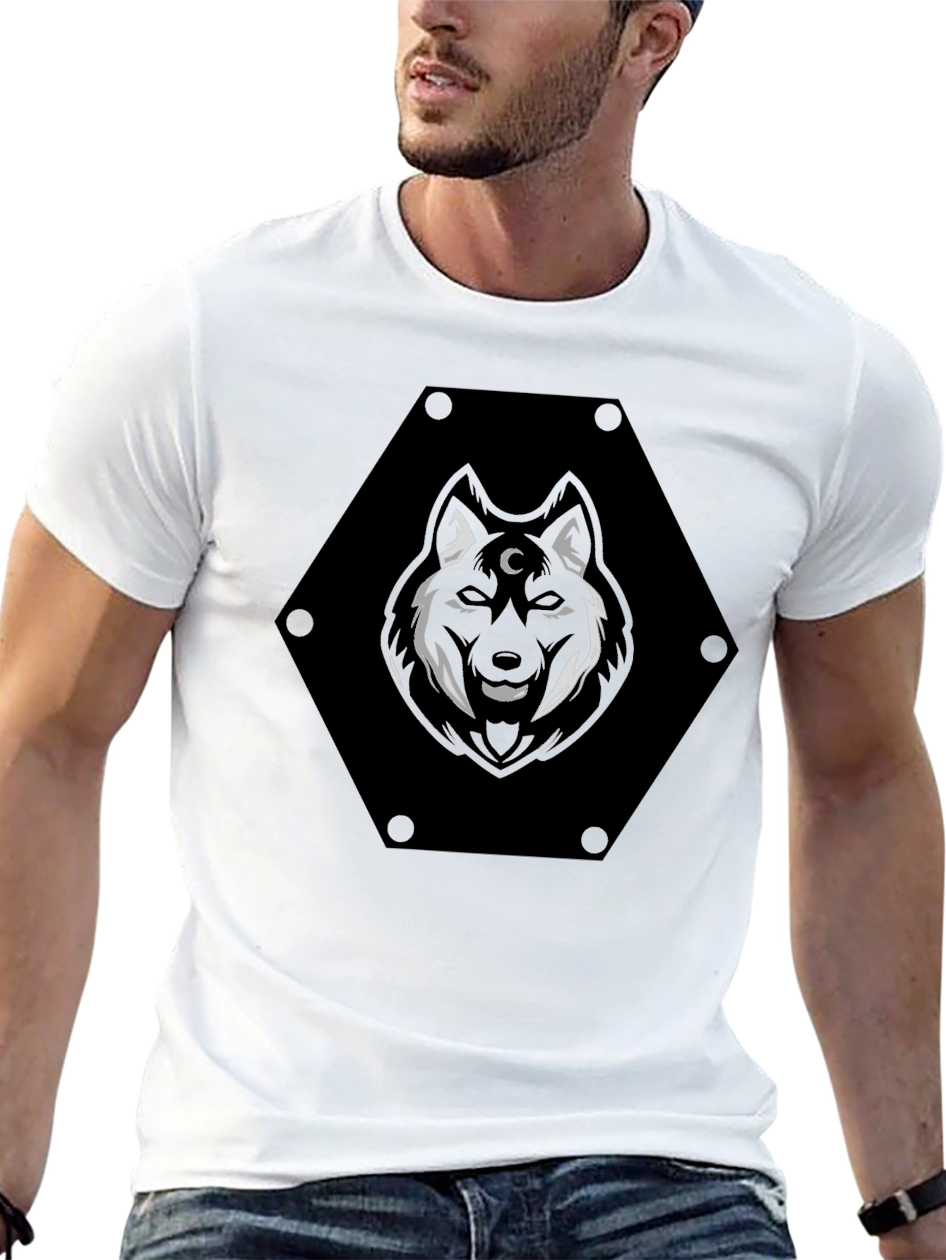 Mystic Wolf Graphic Tee - Black