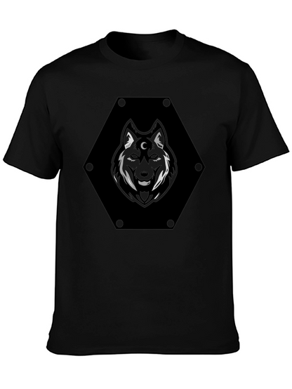 Mystic Wolf Graphic Tee - Black