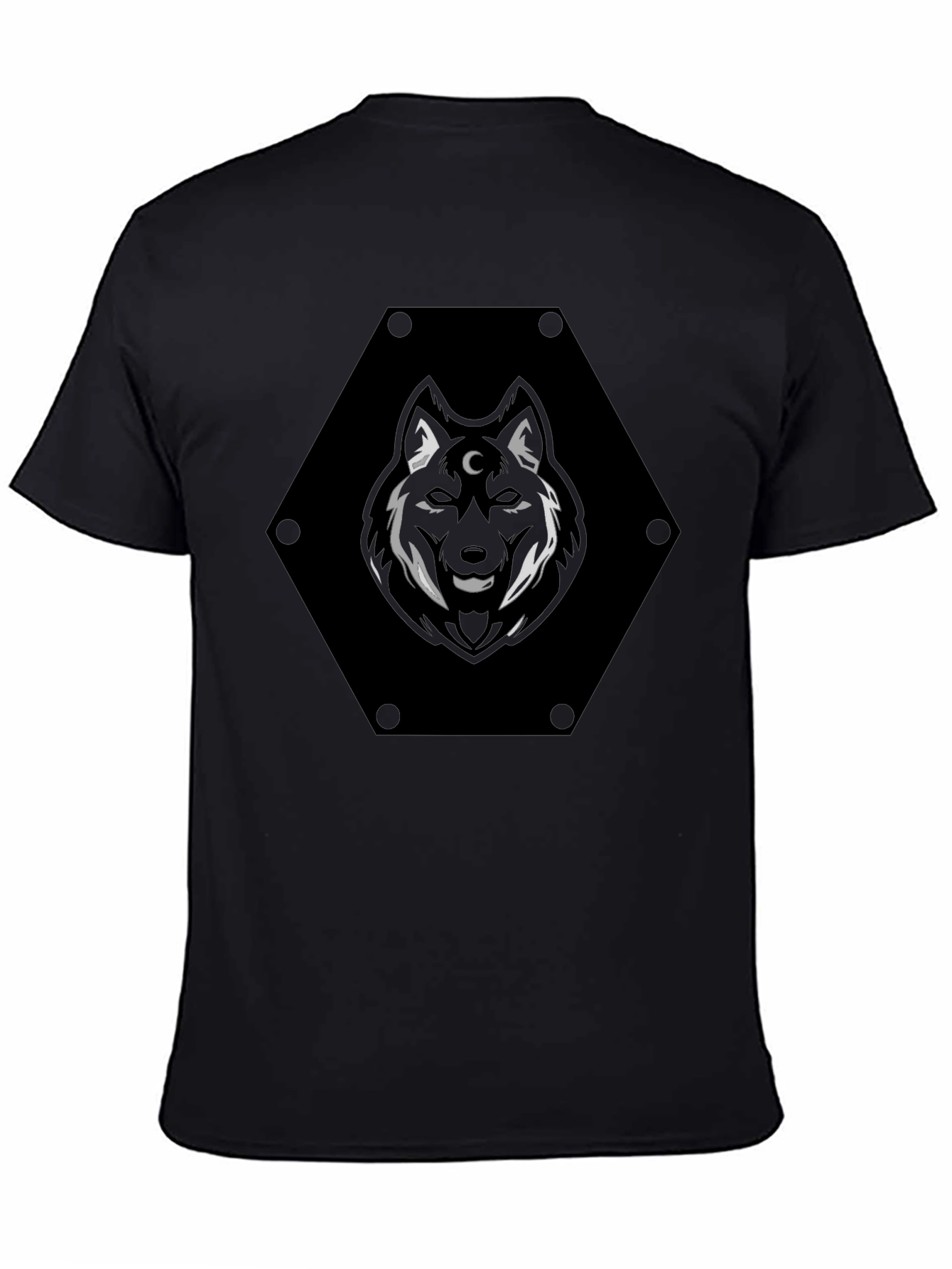 Mystic Wolf Graphic Tee - Black