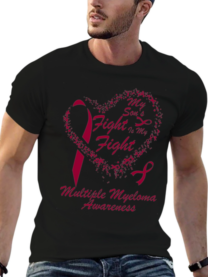 Multiple Myeloma Awareness T-Shirt Heart & Ribbon Design