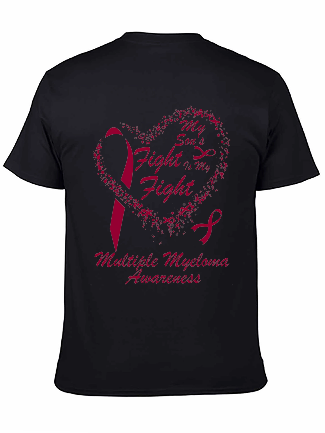 Multiple Myeloma Awareness T-Shirt Heart & Ribbon Design