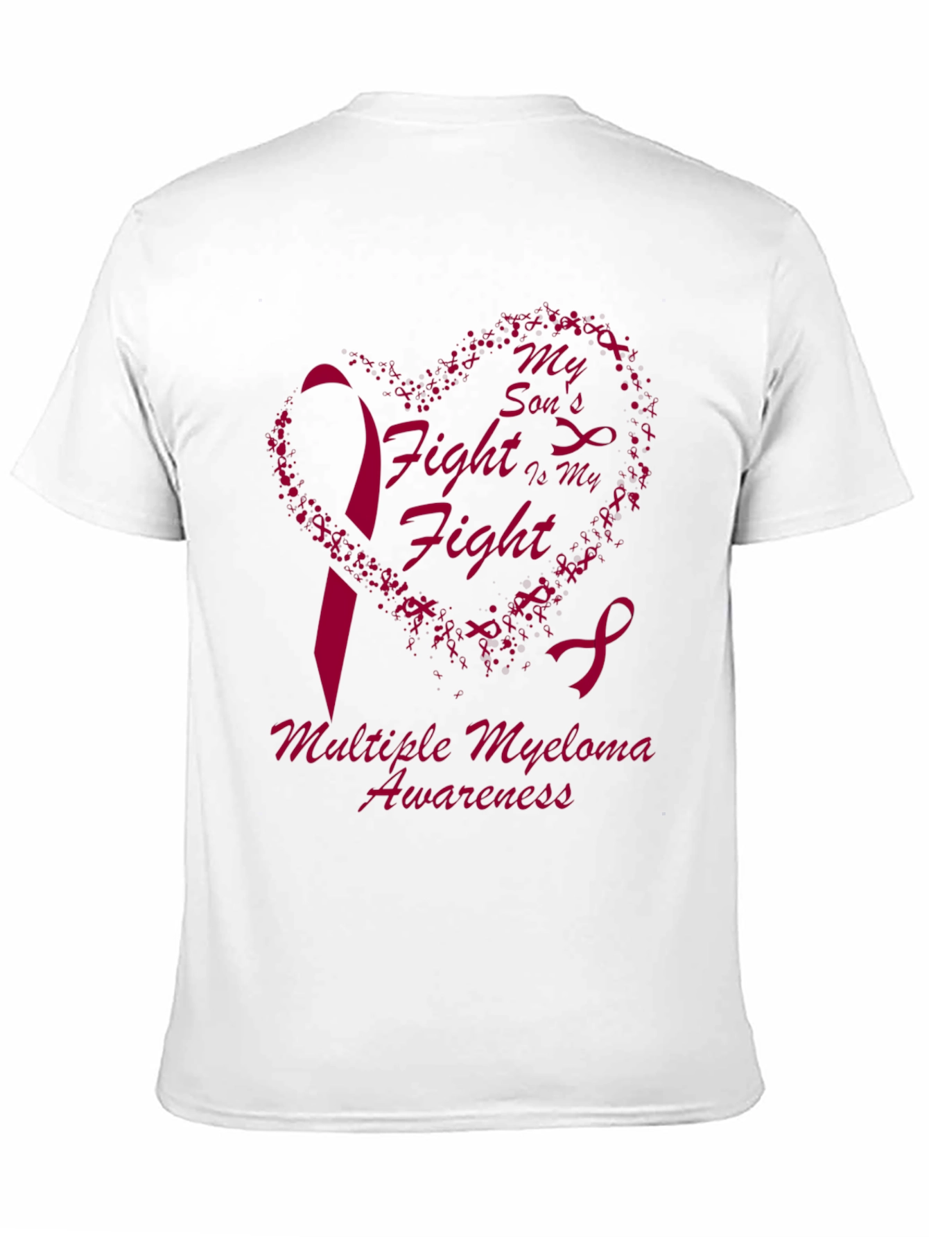 Multiple Myeloma Awareness T-Shirt Heart & Ribbon Design