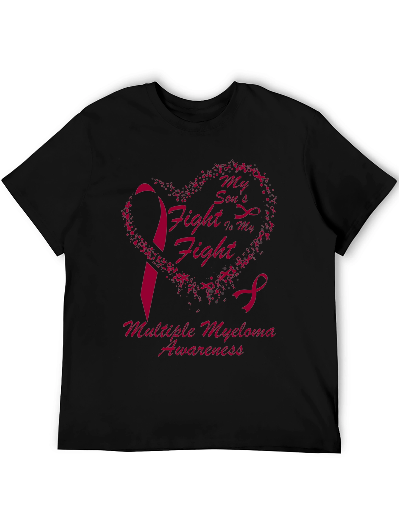 Multiple Myeloma Awareness T-Shirt Heart & Ribbon Design