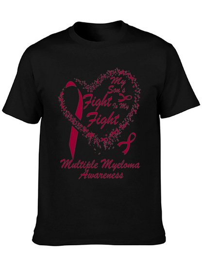 Multiple Myeloma Awareness T-Shirt Heart & Ribbon Design