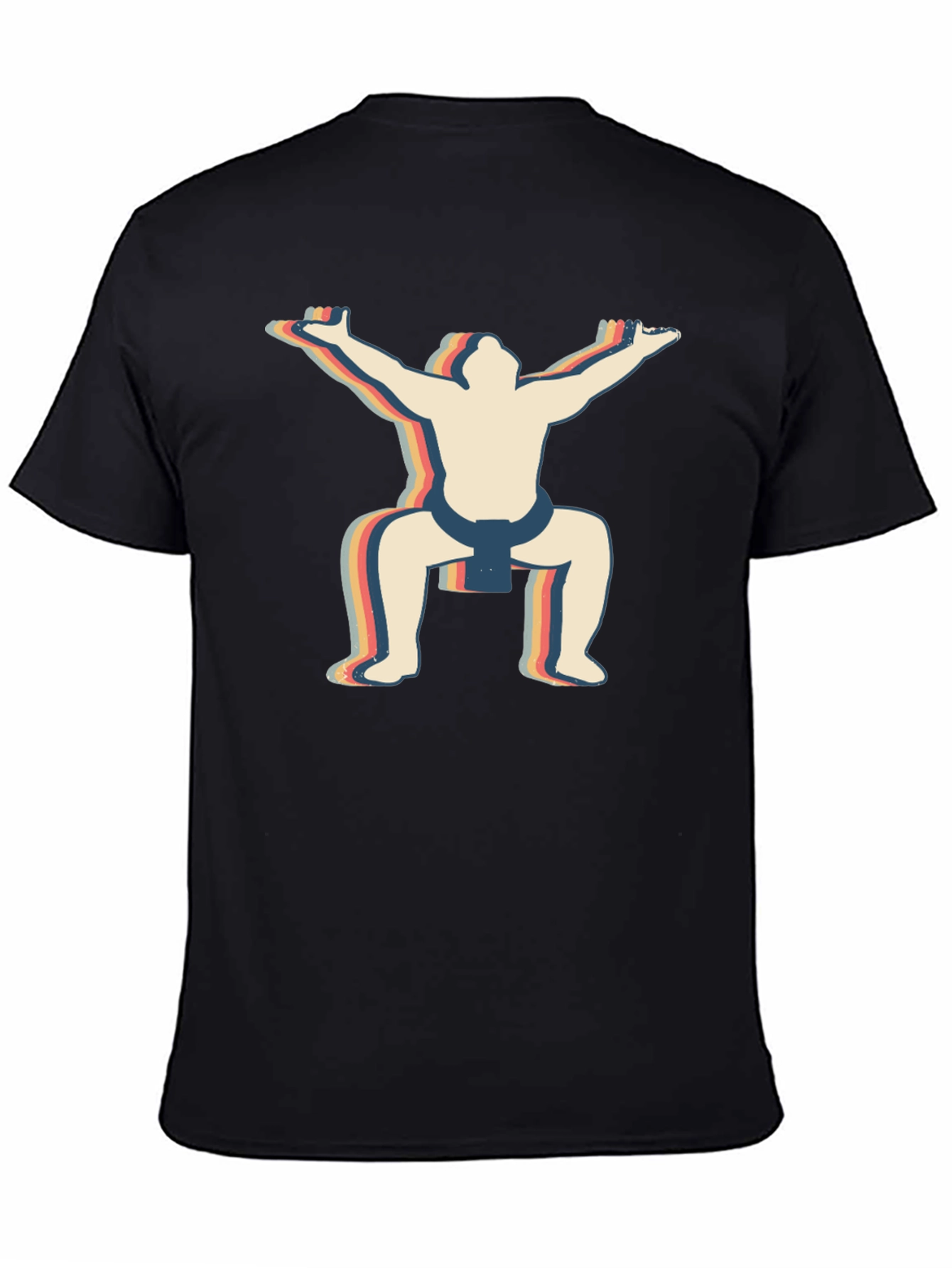 Retro Sumo Wrestler Graphic T-Shirt
