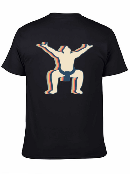 Retro Sumo Wrestler Graphic T-Shirt