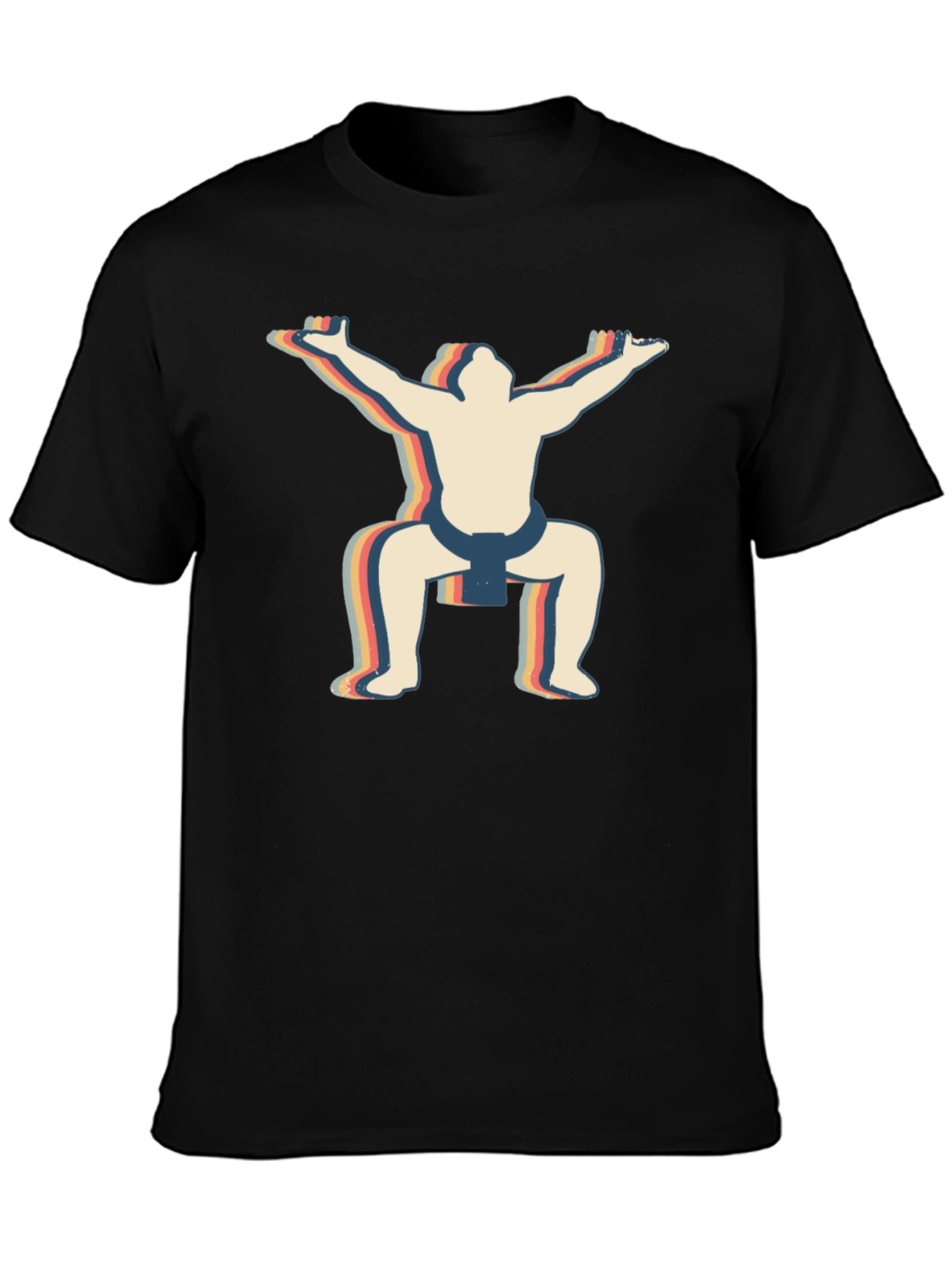 Retro Sumo Wrestler Graphic T-Shirt