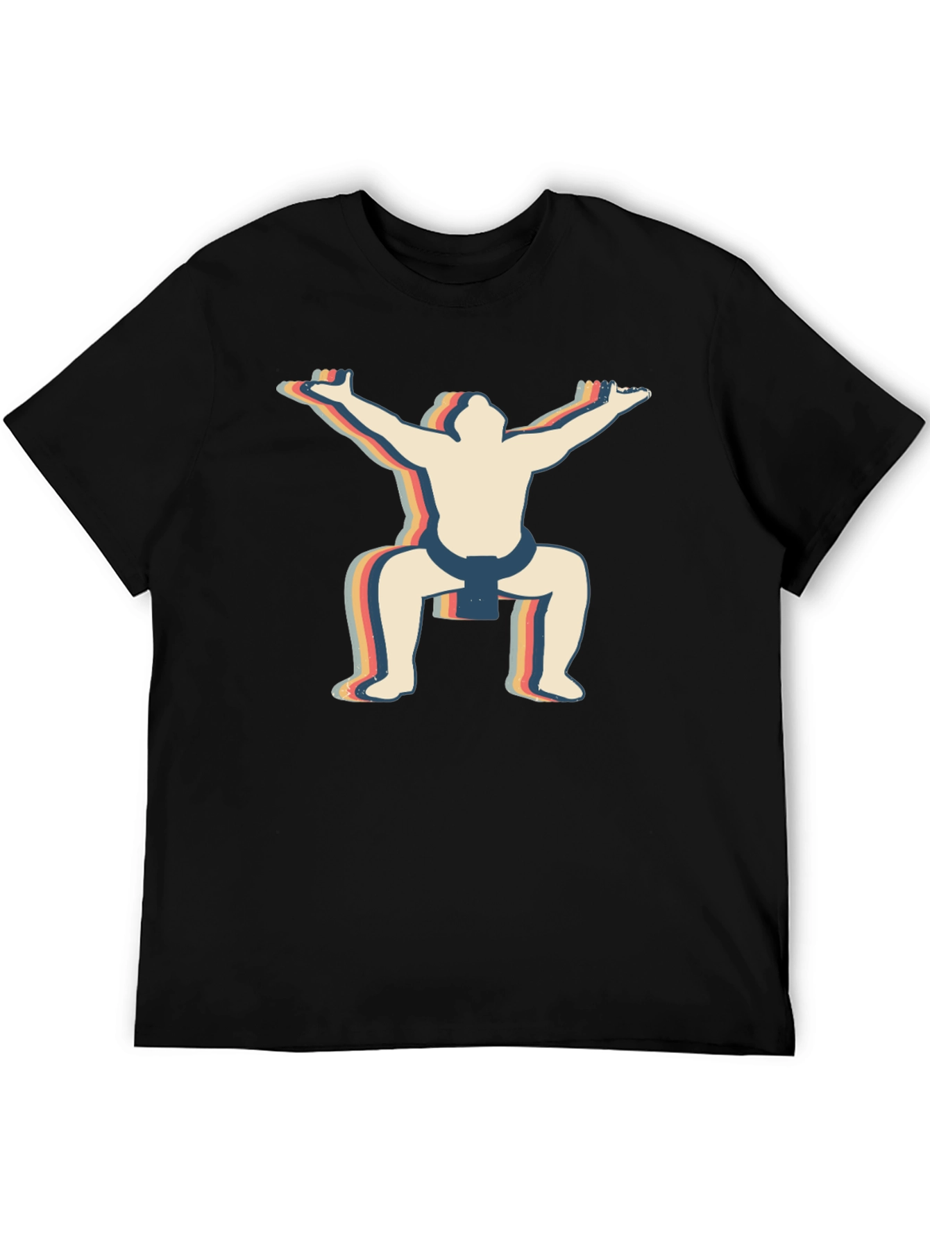 Retro Sumo Wrestler Graphic T-Shirt