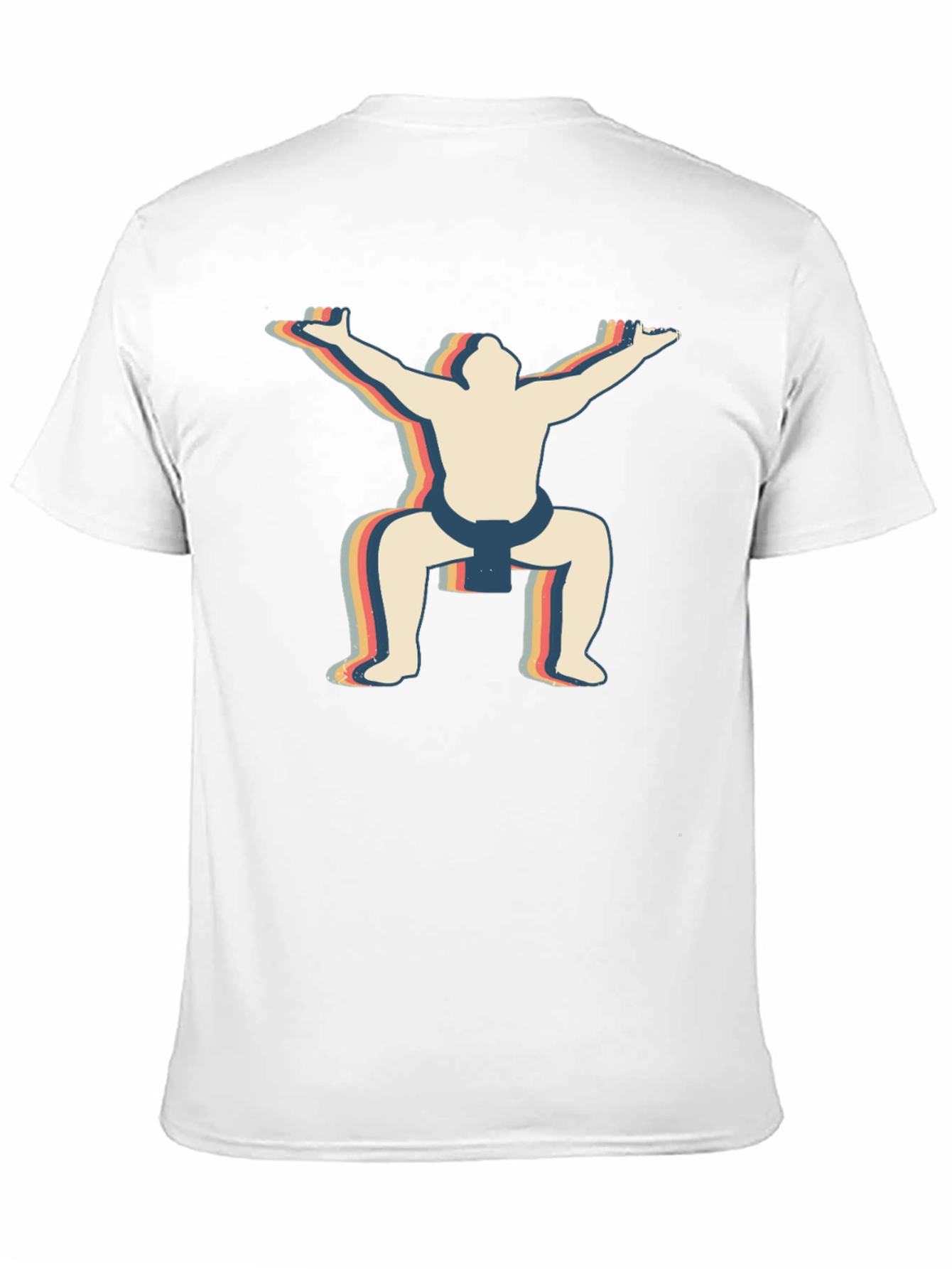 Retro Sumo Wrestler Graphic T-Shirt