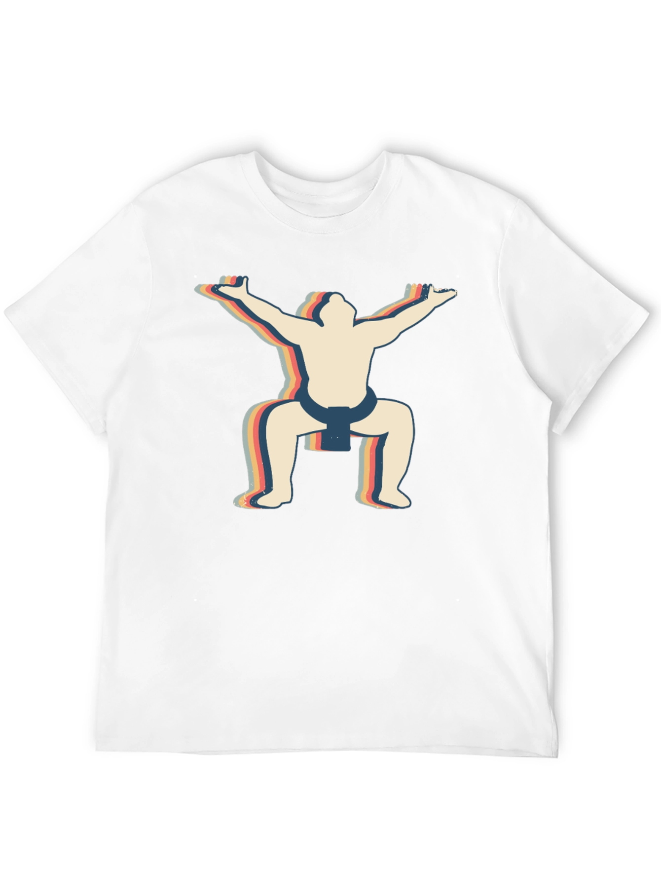 Retro Sumo Wrestler Graphic T-Shirt