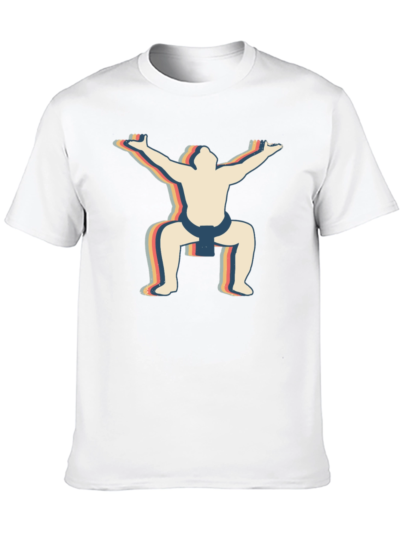 Retro Sumo Wrestler Graphic T-Shirt