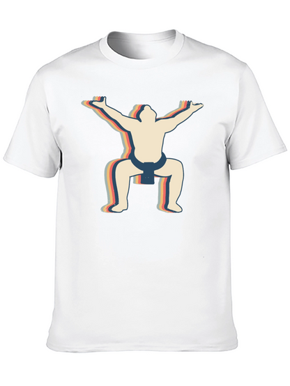 Retro Sumo Wrestler Graphic T-Shirt