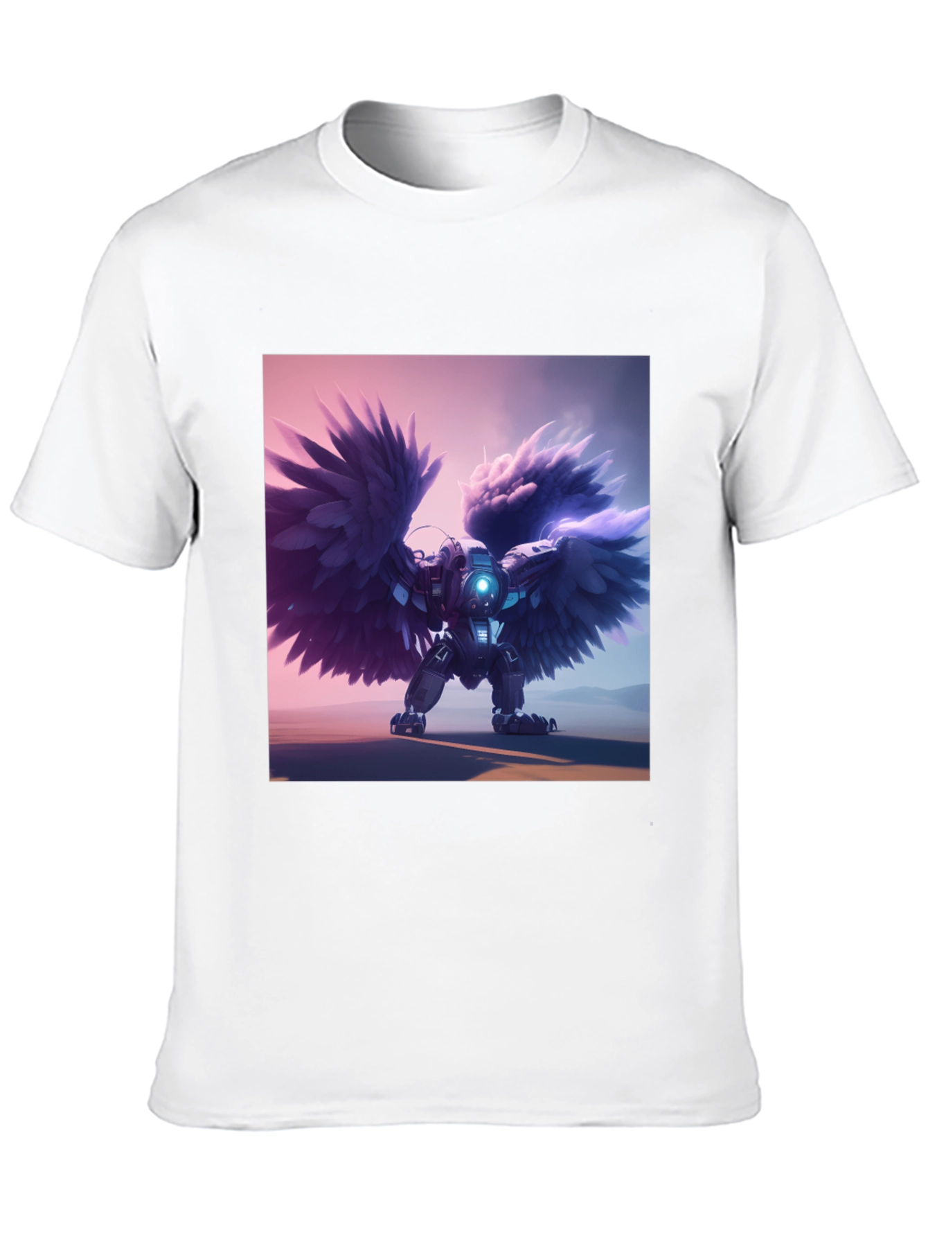 Cybernetic Angel Wings Black T-Shirt