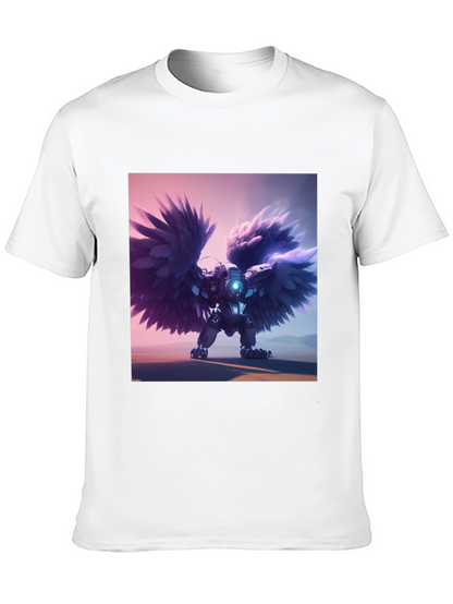Cybernetic Angel Wings Black T-Shirt