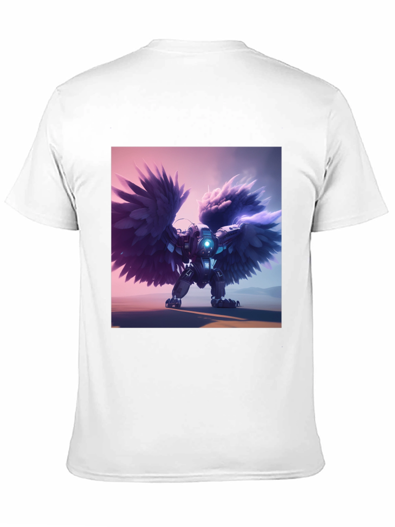 Cybernetic Angel Wings Black T-Shirt