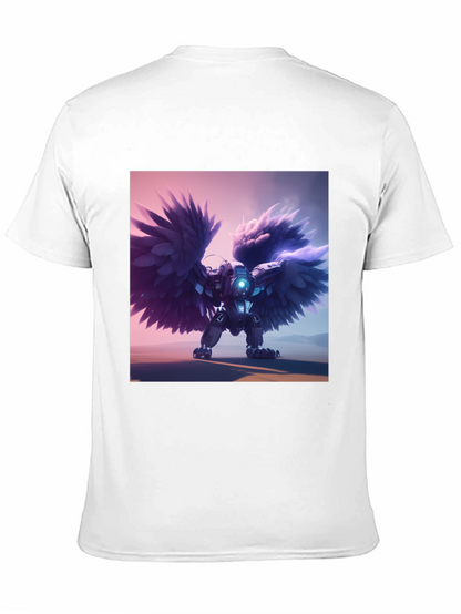 Cybernetic Angel Wings Black T-Shirt