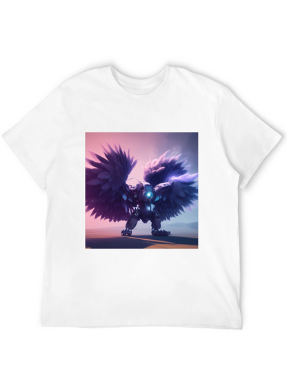 Cybernetic Angel Wings Black T-Shirt