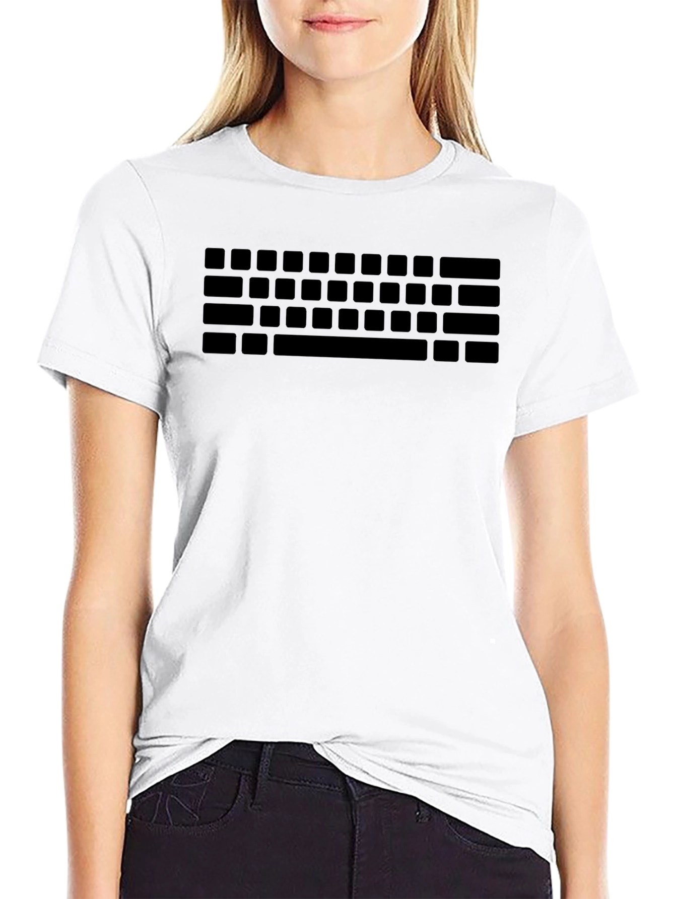 Keyboard Print T-Shirt - Gamer Style Tee