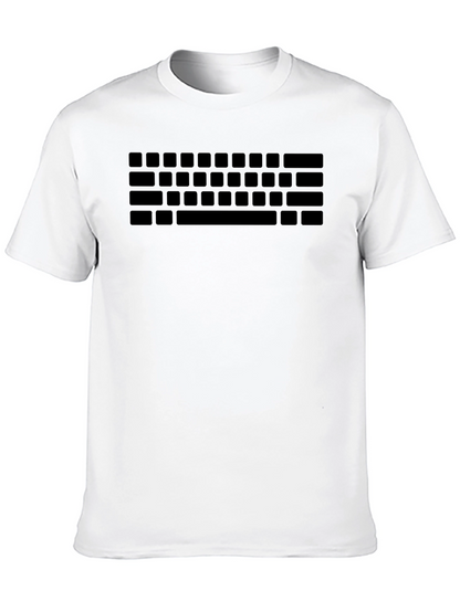 Keyboard Print T-Shirt - Gamer Style Tee