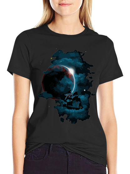 Cosmic Eclipse Graphic Tee - Black T-Shirt