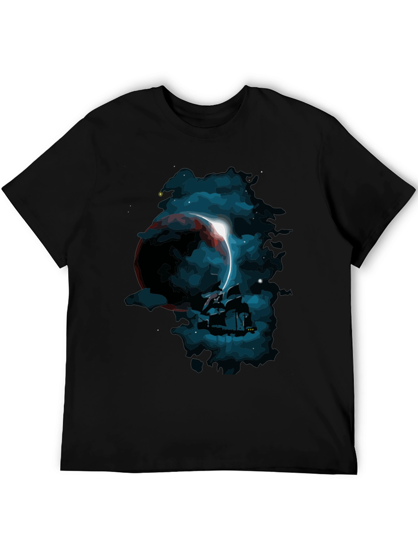 Cosmic Eclipse Graphic Tee - Black T-Shirt