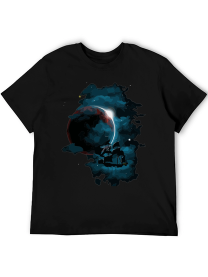 Cosmic Eclipse Graphic Tee - Black T-Shirt