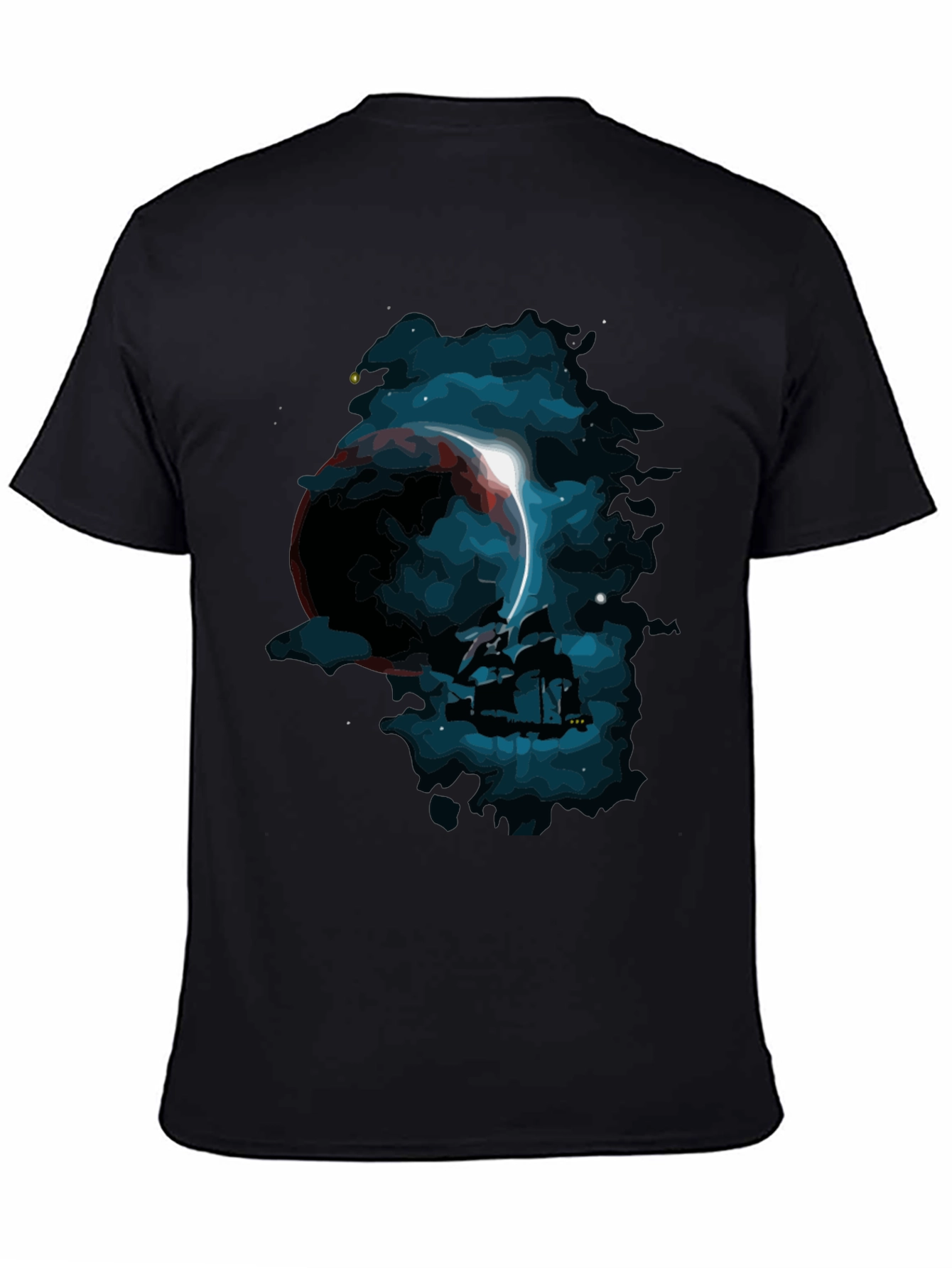 Cosmic Eclipse Graphic Tee - Black T-Shirt