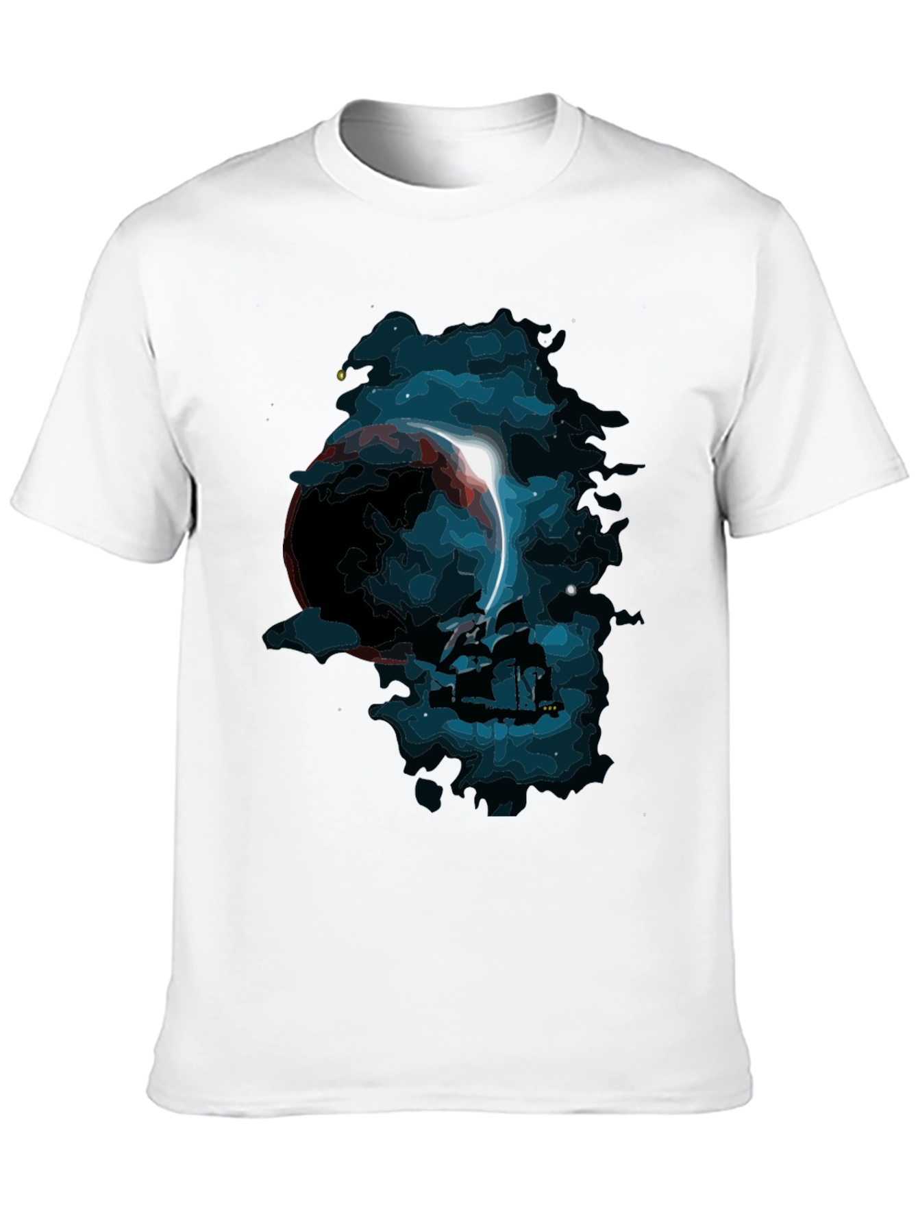 Cosmic Eclipse Graphic Tee - Black T-Shirt