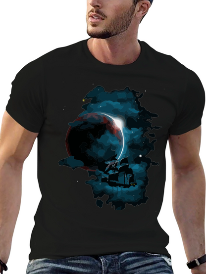 Cosmic Eclipse Graphic Tee - Black T-Shirt
