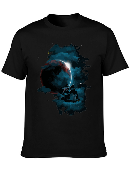 Cosmic Eclipse Graphic Tee - Black T-Shirt