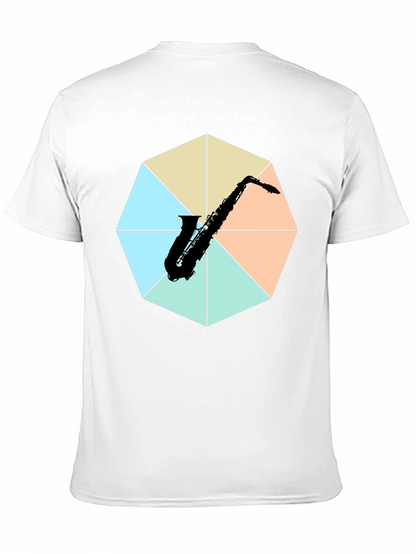Saxophone Graphic Tee - Musical Instrument Print