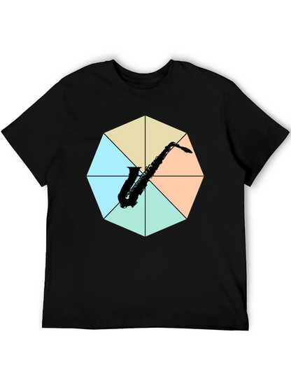 Saxophone Graphic Tee - Musical Instrument Print