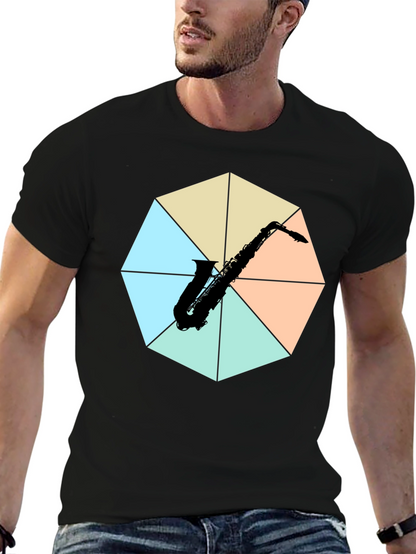 Saxophone Graphic Tee - Musical Instrument Print