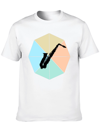Saxophone Graphic Tee - Musical Instrument Print